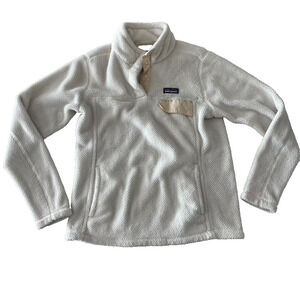 Patagonia Snap-T Fleece Sweater Polartec Womens‎ Medium color white/cream